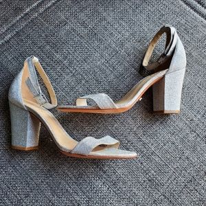 Schultz Jenny Lee Silver Metallic Glitter Heels